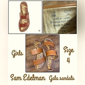 Girls size 4 Sam Edelman Gala slide on sandals, like new!